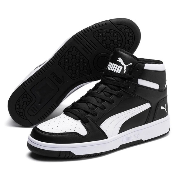 Puma Other - PUMA Mens Rebound Layup Leather Sneaker black and white Panda size 8